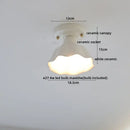 Nordic cream ceramic led ceiling light bedroom glass dome fixture