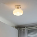 Nordic cream ceramic led ceiling light bedroom glass dome fixture