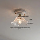 Nordic cream ceramic led ceiling light bedroom glass dome fixture