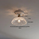 Nordic cream ceramic led ceiling light bedroom glass dome fixture
