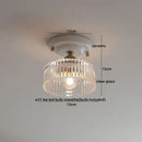 Nordic cream ceramic led ceiling light bedroom glass dome fixture