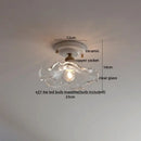 Nordic cream ceramic led ceiling light bedroom glass dome fixture