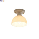 Nordic cream ceramic led ceiling light bedroom glass dome fixture