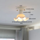 Nordic cream ceramic led ceiling light bedroom glass dome fixture