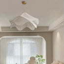 Nordic cream fabric led pendant light bedroom petal chandelier