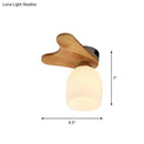 Nordic cream glass bell ceiling light with wood antler for bedroom