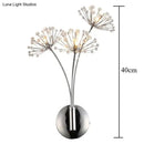Nordic creative crystal flower chrome wall lamps for bedroom