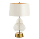 Nordic crystal table lamp for bedroom with brass accents