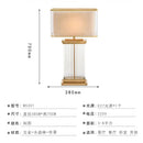 Nordic crystal table lamp for bedroom with brass accents