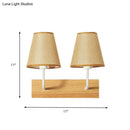 Nordic flaxen and wood bedroom wall sconce led incandescent light