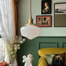 Nordic frosted glass led pendant lamp bedroom brass light