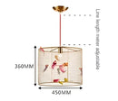 Nordic gold bird cage pendant lamp bedroom light with colorful birds