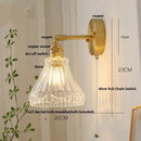 Nordic gold brass led wall sconce bedroom light with adjustable arm