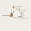 Nordic gold ceramic led wall lamp bedroom with ribbed glass shade