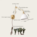 Nordic gold ceramic led wall lamp bedroom with ribbed glass shade
