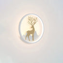 Nordic gold deer circle wall lamp – bedroom led fixture included