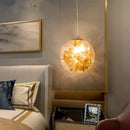 Nordic gold floral glass led pendant lamp for kitchen