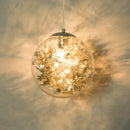 Nordic gold floral glass led pendant lamp for kitchen
