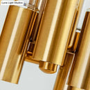 Nordic gold tube wall lamp with clear glass for living room