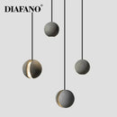 Nordic gray & gold cement pendant light for dining room