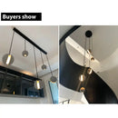 Nordic gray & gold cement pendant light for dining room