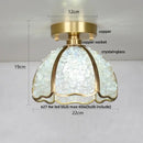 Nordic green & purple mosaic glass crystal ceiling light bedroom
