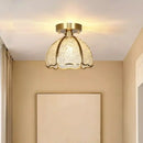 Nordic green & purple mosaic glass crystal ceiling light bedroom