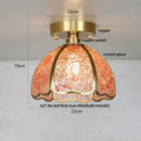 Nordic green & purple mosaic glass crystal ceiling light bedroom