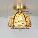 Nordic green & purple mosaic glass crystal ceiling light bedroom