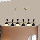 DecorBites™ Nordic Hanging Chandelier - Metal Horn Shade, Black/White - 4/6 Lights for Dining Room or Island Lighting