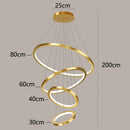 Nordic home decor golden spiral ring chandelier staircase lighting