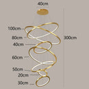 Nordic home decor golden spiral ring chandelier staircase lighting
