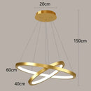 Nordic home decor golden spiral ring chandelier staircase lighting