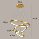 Nordic home decor golden spiral ring chandelier staircase lighting