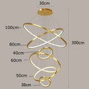 Nordic home decor golden spiral ring chandelier staircase lighting