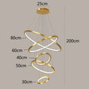 Nordic home decor golden spiral ring chandelier staircase lighting