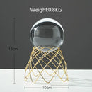 Nordic light luxury gold crystal ball crafts living room decor