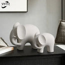 Nordic matte white elephant resin statue living room decor figurine