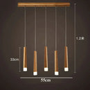 Nordic minimalist wood art pendant lamp for dining room