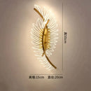 Nordic modern art gold feather wall lamp bedroom sconce
