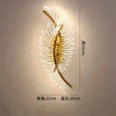 Nordic modern art gold feather wall lamp bedroom sconce