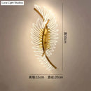 Nordic modern art gold feather wall lamp bedroom sconce