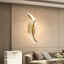 Nordic modern art gold feather wall lamp bedroom sconce