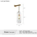 Nordic modern decor brass and glass wall lamp for bedroom