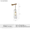 Nordic modern decor brass and glass wall lamp for bedroom