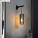 Nordic modern decor brass and glass wall lamp for bedroom