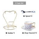 Nordic navy & gold bone china coffee set dining room porcelain cup