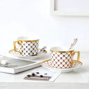 Nordic navy & gold bone china coffee set dining room porcelain cup