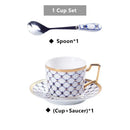 Nordic navy & gold bone china coffee set dining room porcelain cup