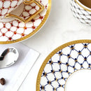 Nordic navy & gold bone china coffee set dining room porcelain cup